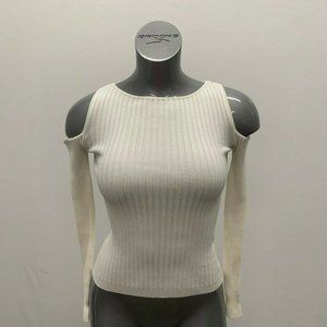 Forever 21 Cropped Top Women's Small White Ribbed